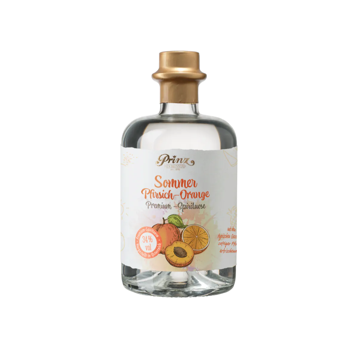 Prinz Sommer Pfirsich-Orange Schnaps 34% vol 1 Prinz Sommer Pfirsich-Orange Schnaps 34% vol