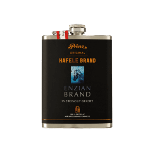 Edelstahl-Flachmann Hafele Enzian Brand 45 % vol