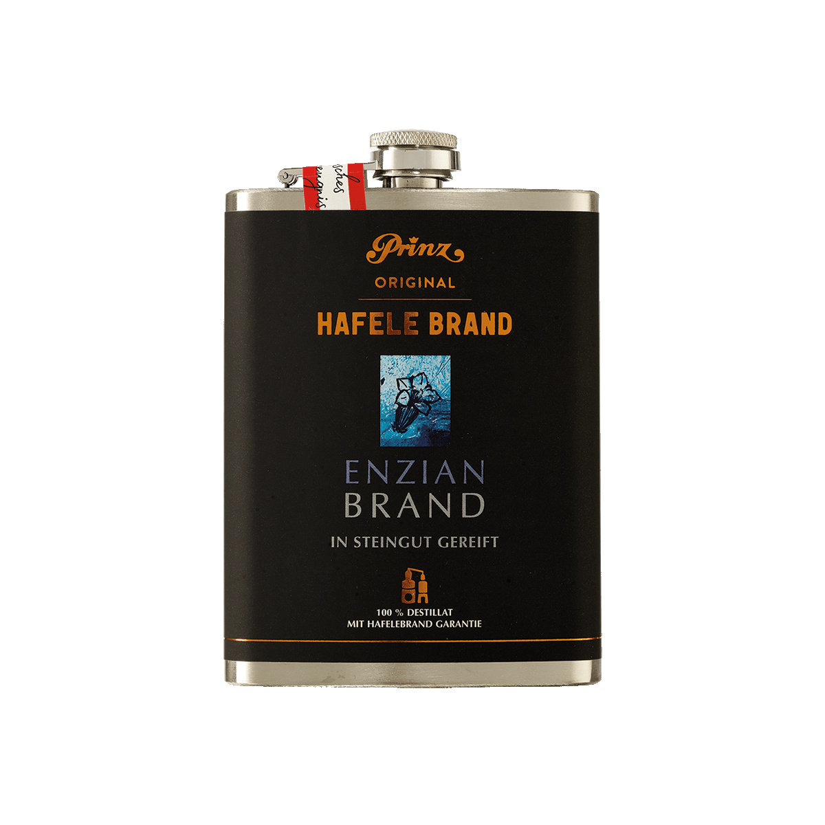 Edelstahl-Flachmann Hafele Enzian Brand 45 % vol 1 Edelstahl-Flachmann Hafele Enzian Brand 45 % vol