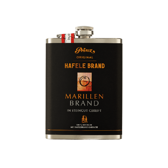 Edelstahl-Flachmann Hafele Marillen Brand 43 % vol 1 Edelstahl-Flachmann Hafele Marillen Brand 43 % vol