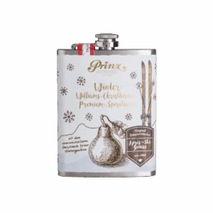 Edelstahl-Flachmann mit Winter Williams Birne 34% vol