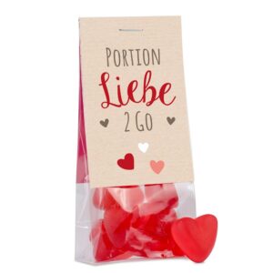 Hochzeit Gastgeschenk 30 STueCK "Portion Liebe 2 go"