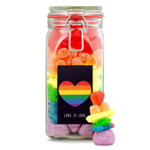 Love is Love Regenbogen-Suessigkeitenglas